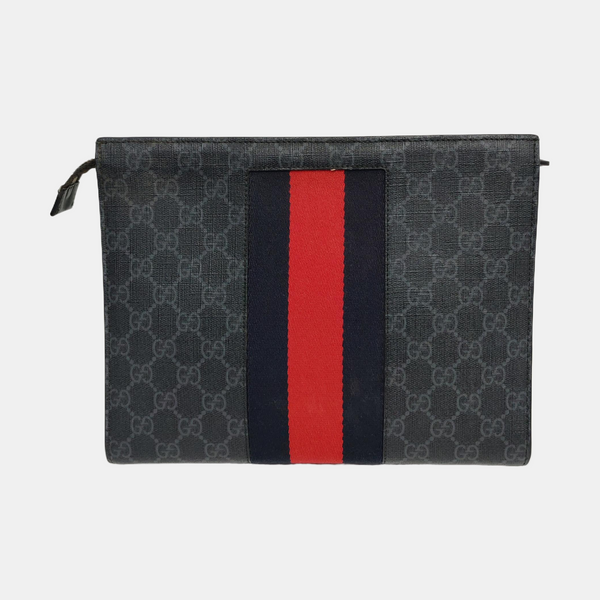 GG Supreme Monogram Coated Canvas Gray