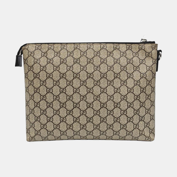 Monogram Coated Canvas Clutch Brown