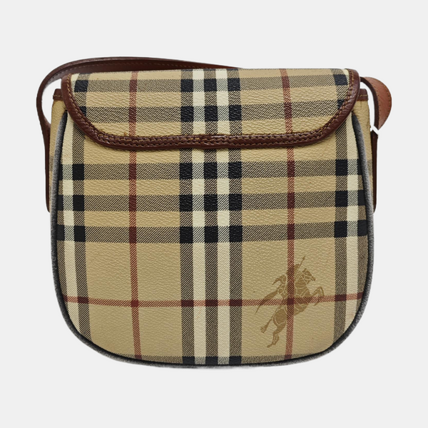 Coated Canvas Crossbody Bag Beige