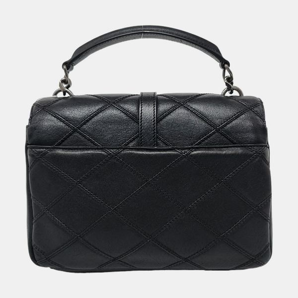 COLLEGE Medium Quilted Calfskin Black