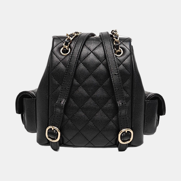 Quilted Grained Calfskin Small Black