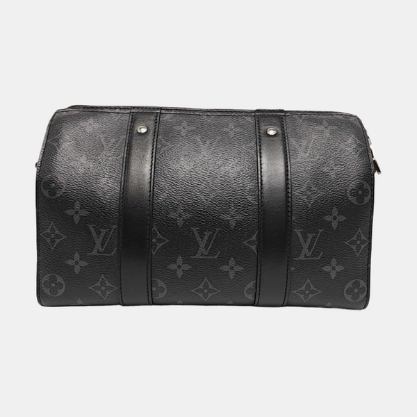 KEEPALL Monogram Coated Canvas Black