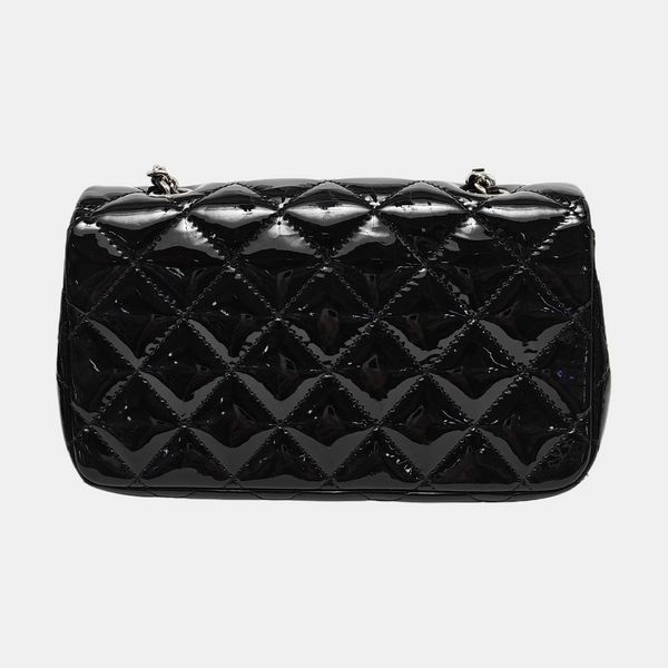 CLASSIC FLAP Super Mini Quilted Patent Calfskin Black