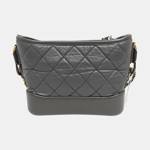 GABRIELLE Small Quilted Calfskin Gray