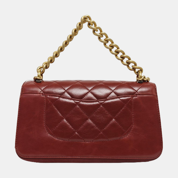 Quilted Calfskin Shoulder Bag Red