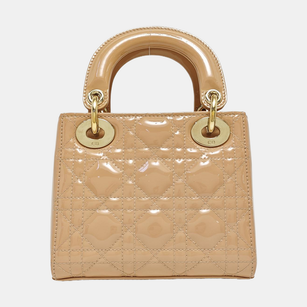 Lady Dior Mini Cannage Patent Leather Pink