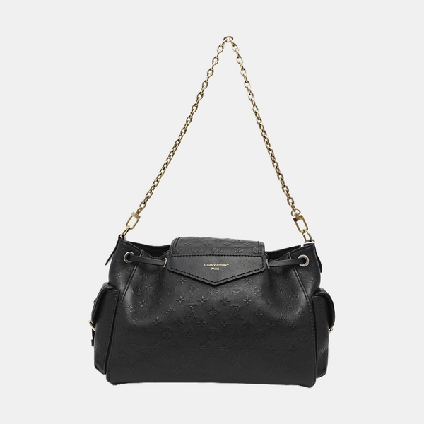 Monogram Calfskin Shoulder Bag Black
