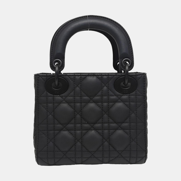 Lady Dior Mini Cannage Calfskin Black