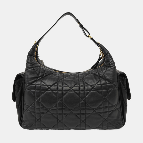 Cannage Lambskin Shoulder Bag Black