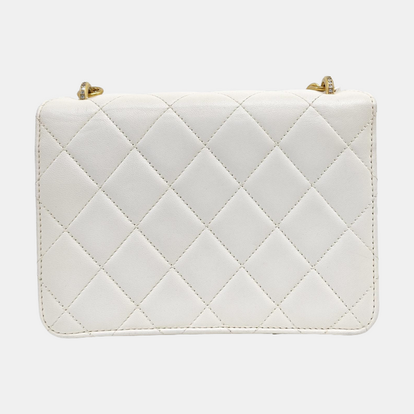 CLASSIC FLAP Mini Quilted Lambskin White