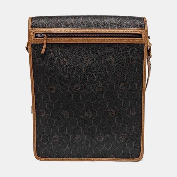 Coated Canvas Crossbody Bag Brown