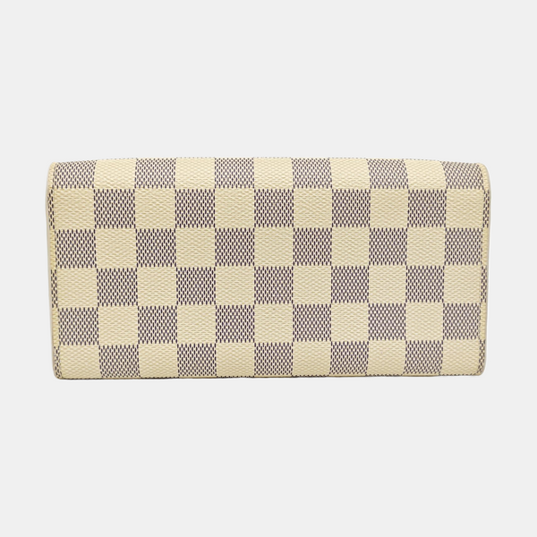 SARAH Damier Azur Coated Canvas White Wallet