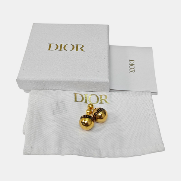 Dior Tribales Metal Gold Stud Earrings
