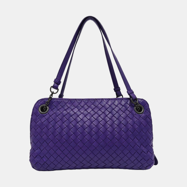 Calfskin Top Handle Bag Purple