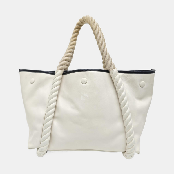 Calfskin Top Handle Bag White