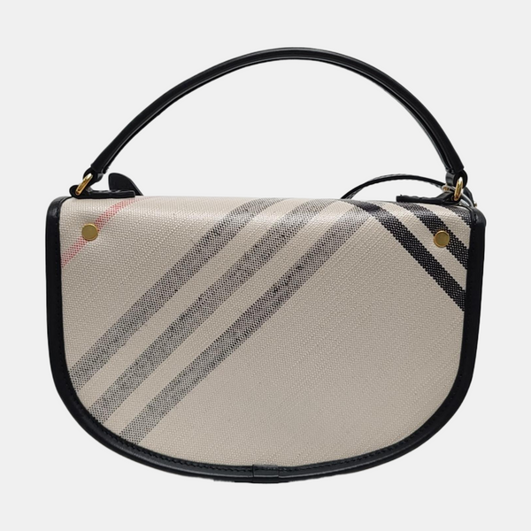 Coated Canvas Shoulder Bag Beige