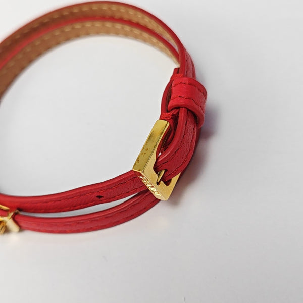 Leather Red Bangle