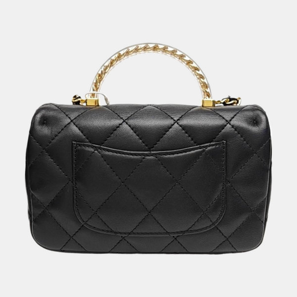 Quilted Lambskin Shoulder Bag Mini Black