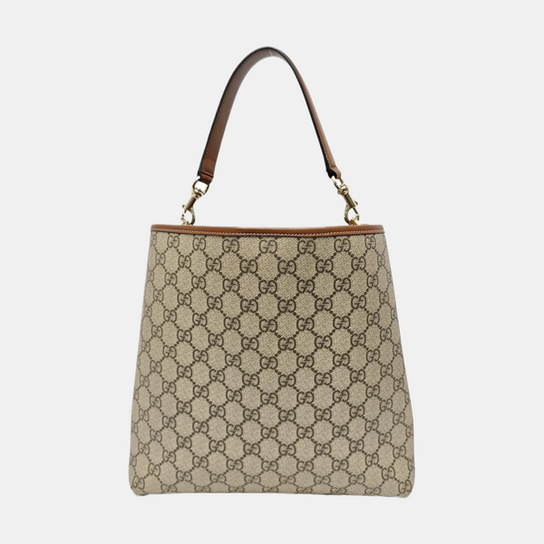 GG Emblem Medium Monogram Coated Canvas Beige