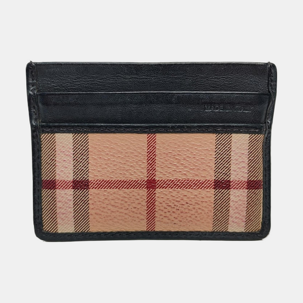 Coated Canvas Card Holder Beige