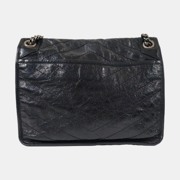NIKI Medium Chevron Calfskin Black