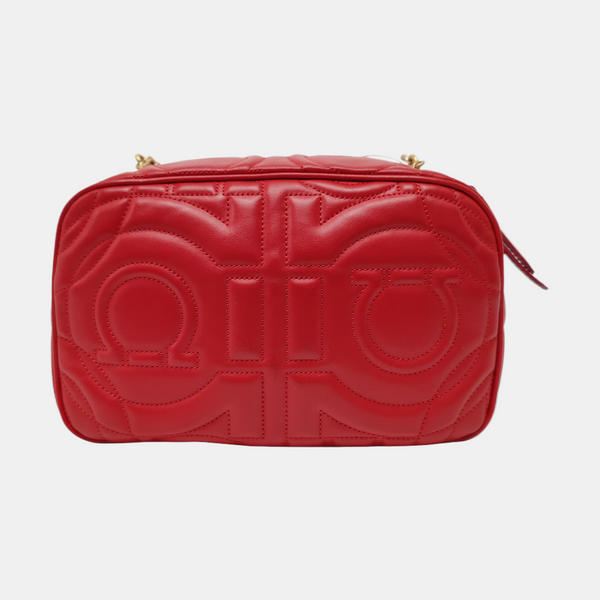 Authenticated pre-owned Gancini Quilted Calfskin Red - Shoulder Bag at Looply