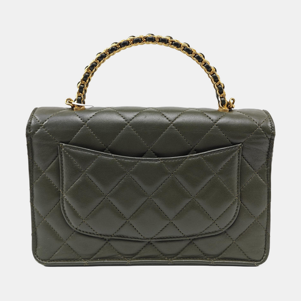 WOC Quilted Lambskin Green