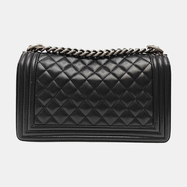 BOY CHANEL Medium Quilted Calfskin Black
