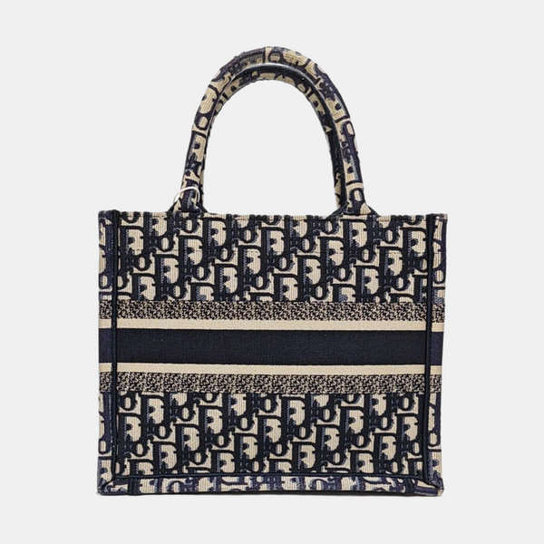Book Tote Small Oblique Canvas Blue