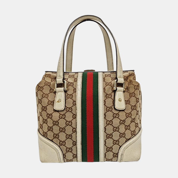 Monogram Canvas Tote Bag Brown