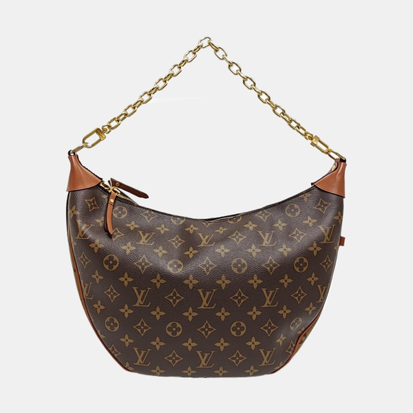 LOOP HOBO Monogram Coated Canvas Brown