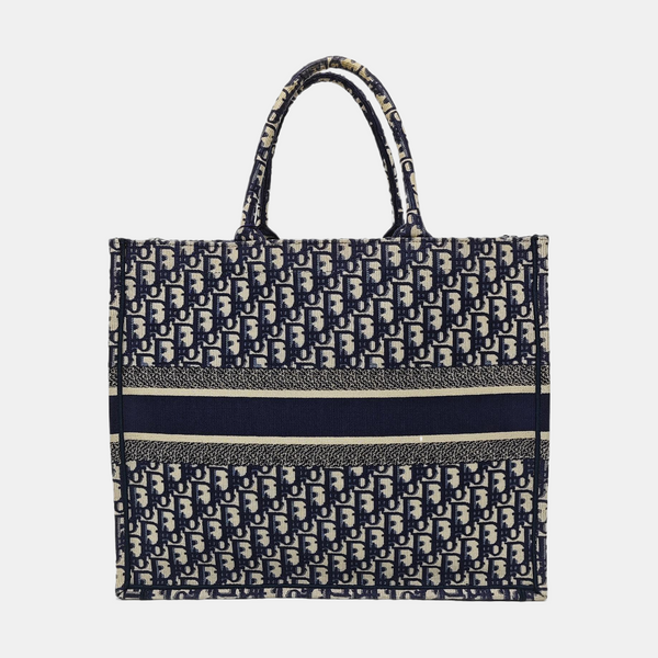 Book Tote Large Oblique Canvas Blue