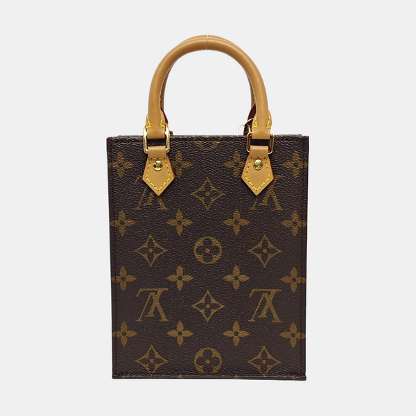 SAC PLAT Mini Monogram Coated Canvas Brown