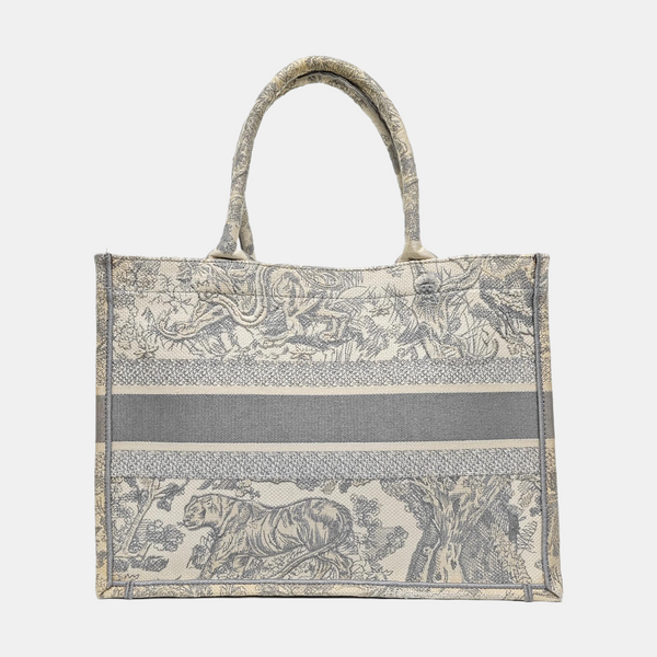 Book Tote Medium Canvas Gray