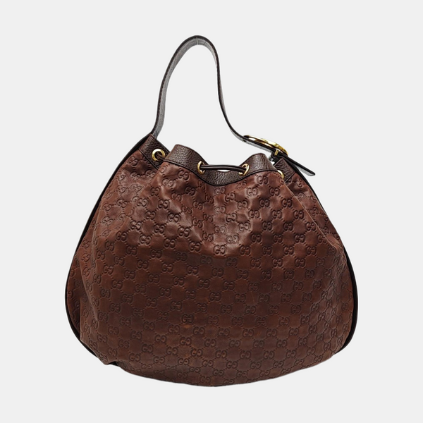 Monogram Calfskin Top Handle Bag Brown