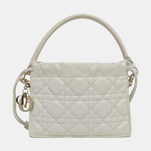 Lady Dior Milly Mini Cannage Lambskin White