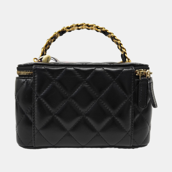 VANITY CASE Small Quilted Lambskin Black