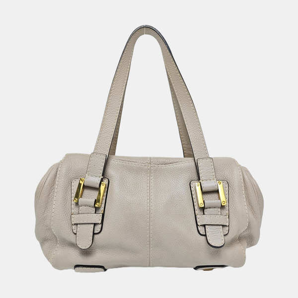 Calfskin Top Handle Bag Beige