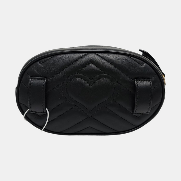 Authenticated pre-owned GG Marmont Quilted Calfskin Black - Belt Bag at Looply