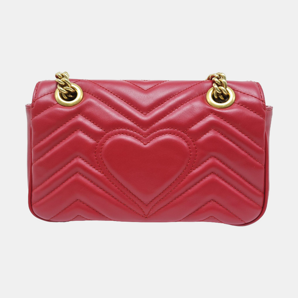 GG Marmont Small Quilted Calfskin Red