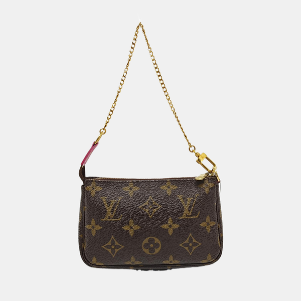 Authenticated pre-owned ACCESSOIRES Mini Monogram Coated Canvas Brown - Top Handle Bag at Looply
