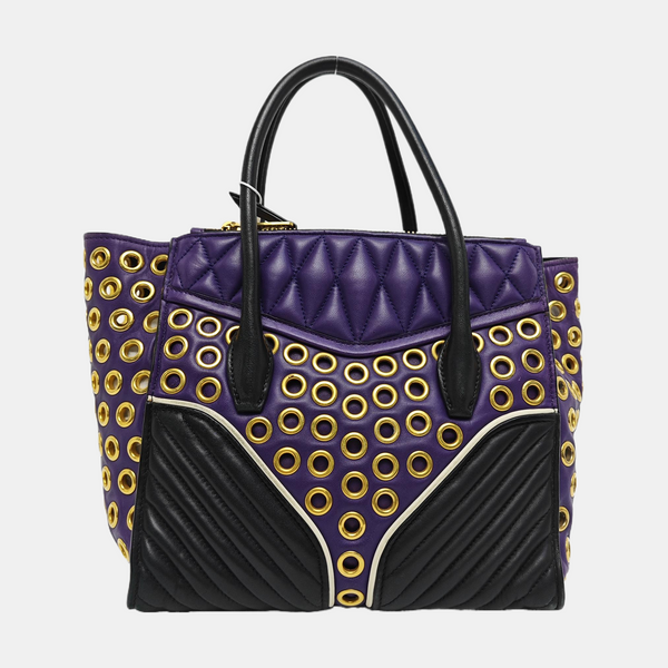 Zipper Wallet Quilted Lambskin Purple
