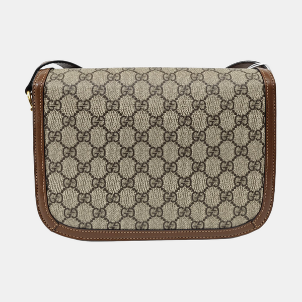 Horsebit 1955 Medium Monogram Coated Canvas Beige