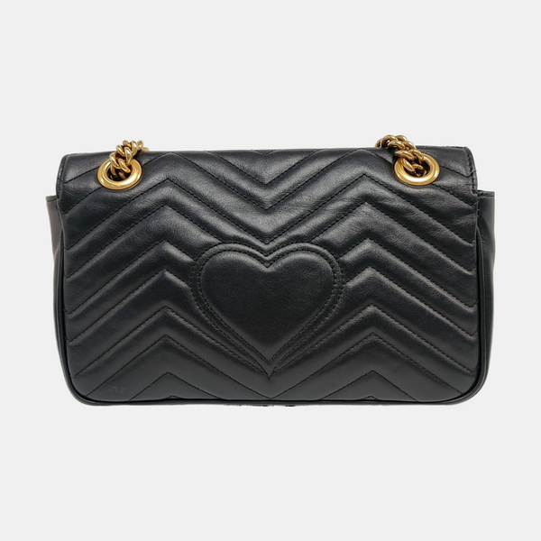 GG Marmont Medium Quilted Calfskin Black