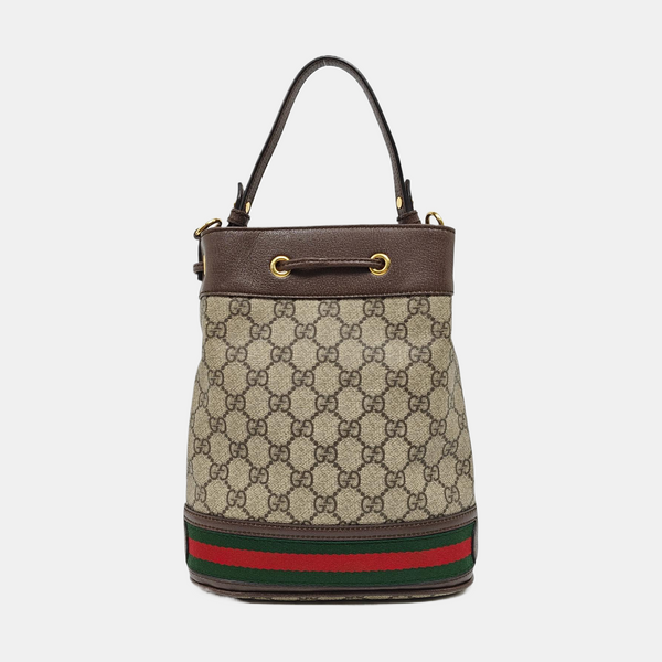 Authenticated pre-owned Ophidia Small Monogram Coated Canvas Beige - Bucket Bag at Looply