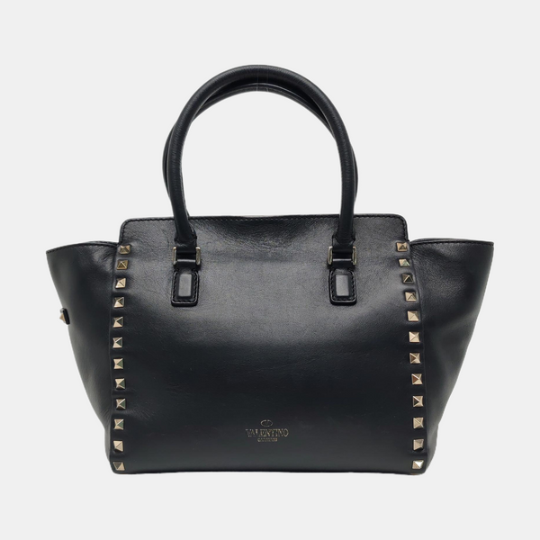 Rockstud Small Calfskin Black