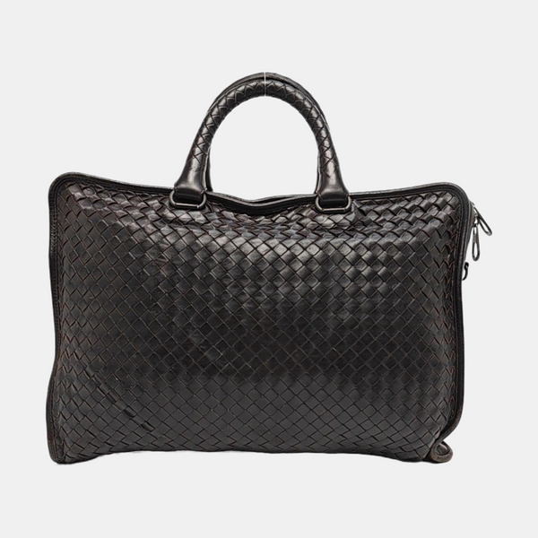 Lambskin Top Handle Bag Brown