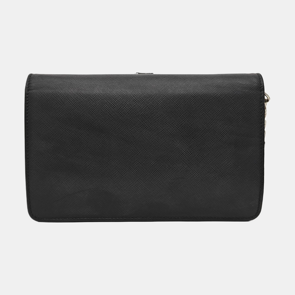 Saffiano Calfskin Shoulder Bag Black