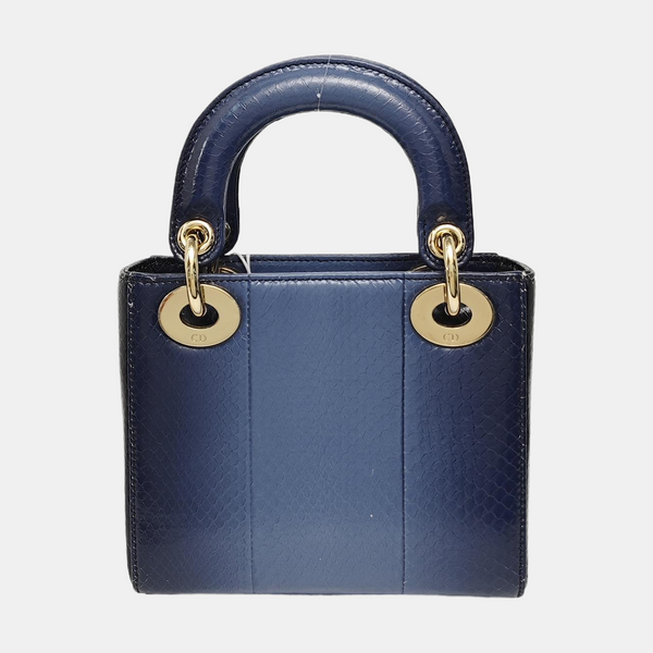 Lady Dior Mini Python Blue