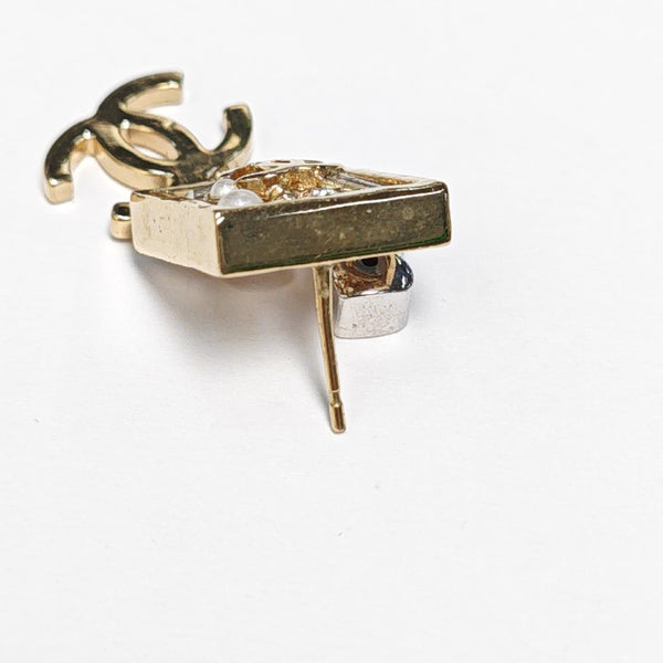 CC Logo Metal Gold Earrings